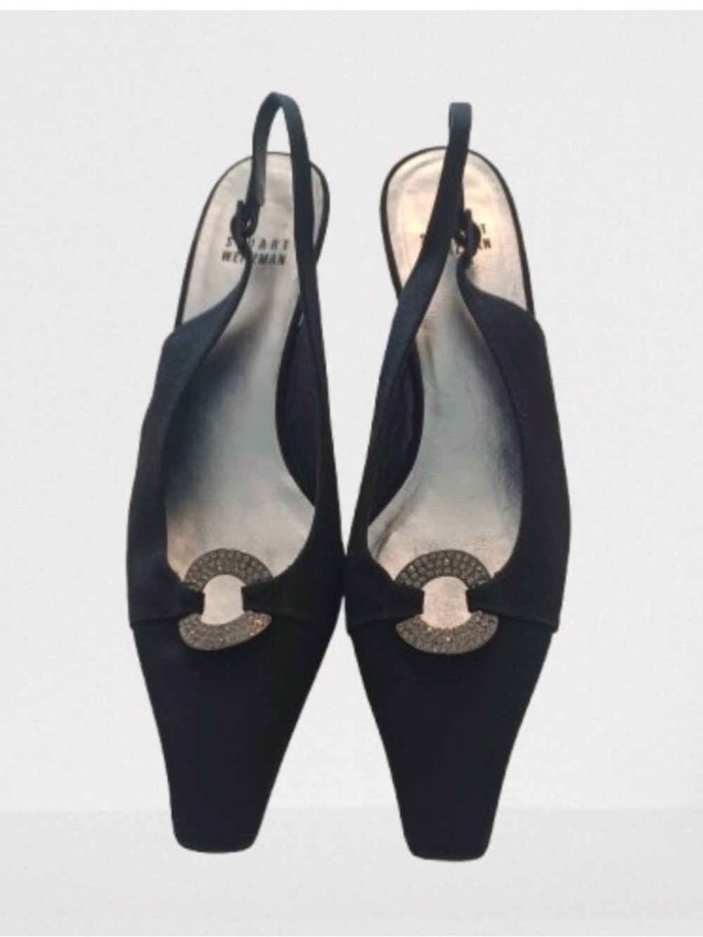 Stuart Weitzman Shoes Women 6.5 Slingback Square Toe Kitten Heel Made in Spain